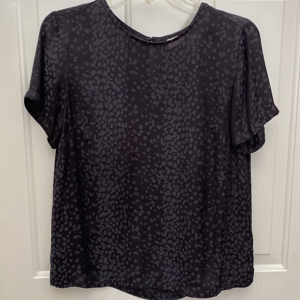 Black animal print blouse